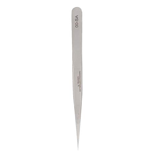 Stainless Steel Tweezers, Precision Tools Quality Anti-Magnetic Tweezers Stainless Steel Watch Repair Tool, Anti-Acid Curved Tips(00-SA)