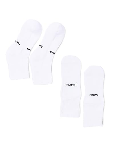 Cozy Earth Essential Quarter Socks for Women and Men – Soft Mercerized Cotton Crew Socks 2-Pack Set – Heel & Arch Support