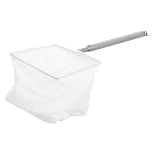 NOLITOY Filet de Télescopique Acier Inoxydable Portable Maille Fine Anti-évasion Épuisette Extensible Légère pour Aquarium Bassin et Extérieur