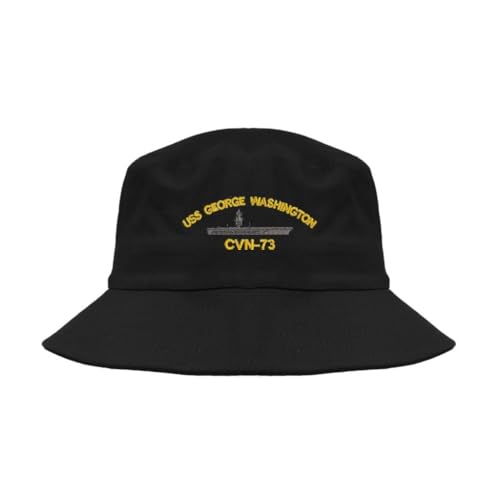 Lufufu USS CVN-73 Military Embroidered Bucket hat Black