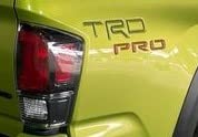 Image of Genuine Toyota 2022 & Newer Tacoma TRD PRO Black & Red Bedside Letter Inserts