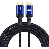 Ritz Gear Cable HDMI 2.0 4K de 3 pies 5 unidades Cable de nailon trenzado de alta velocidad de 18 Gbps y conectores dorados - 4K