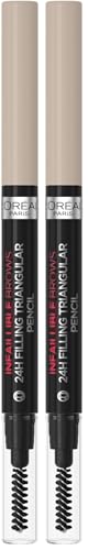 L'Oréal Paris - Crayon à Sourcils Tenue 24H - Pointe Triangulaire pour une Définition Parfaite - Formule Waterproof Résistant à l'Eau et l'Humidité - Infaillible 24H Brow - Teinte : 8 Light Blonde