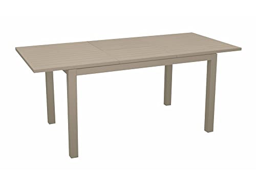 Proloisirs Table de Jardin rectangulaire Extensible Genes - Creme 110/170 cm