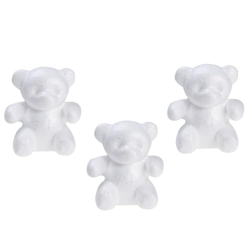 STOBOK 3 Piezas 1 modelo de oso de espuma accesorios artesanales cifra decoraciones de boda modelos encantadores favores de fiesta adornos de fiesta Rosa Decorar candelero 3d