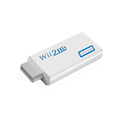 Full HD 1080P Wii to HDMI-Compatible Converter Adapter Wii 2 HD 3.5mm Jack Audio Video Cable 720P Fit for PC HDTV Monitor Display(White)