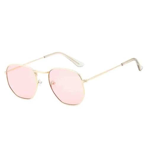 Lunettes de soleil pour l'extérieur style rétro doré rose balades et terrasses