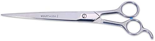 Wolff Grooming Shears - 9.0 to 10.0, Choose Straight, Curved, Bent Shank, Filipino Style (9.0 Curved)