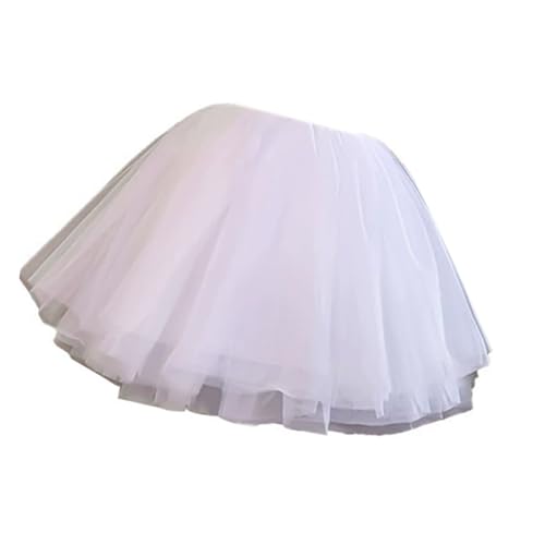 Woedpez 1. Falda interior de hilo para niñas de 40 cm, capa fluida para vestidos de desfile y vestidos de graduación, actuaciones infantiles, blanco, L