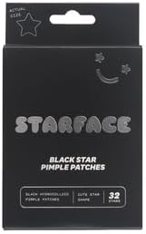 Starface Hydro-Star® Black Hydrocolloid Star Pimple Patch, 32 ct