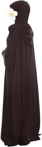 khalat Muslim Prayer Dress Abaya Solid One-Piece Hoodie Abaya Dress for Women Long Maxi Dress Islamic Dubai Jilbab