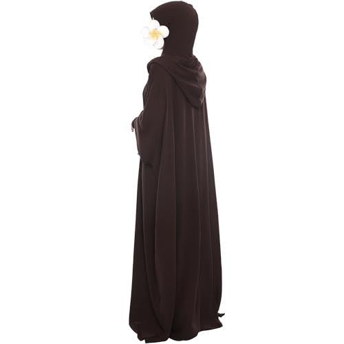 khalat Muslim Prayer Dress Abaya Solid One-Piece Hoodie Abaya Dress for Women Long Maxi Dress Islamic Dubai Jilbab