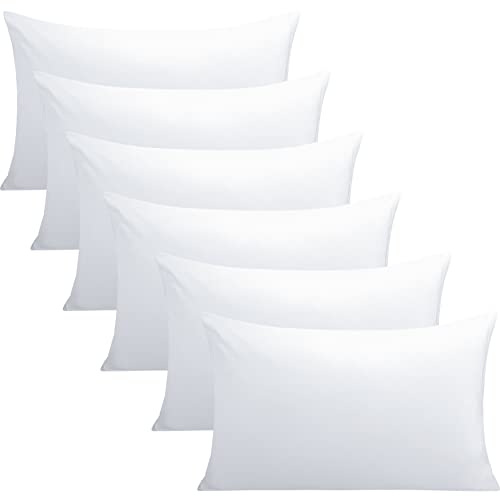FLXXIE 6 Pack Microfiber Queen Pillowcases, Ultra Soft and Wrinkle, Fade Resistant Pillow Cases with Envelope Closure, 20x30 Inches, White