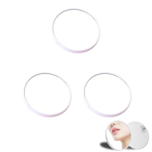 Eabdice 3 Pièces Miroir à Ventouse, Miroir Cosmétique 10x, Miroir de Maquillage à Ventouse 15 cm, Adapté à Un Usage Domestique, aux Salons de Beauté et aux Voyages