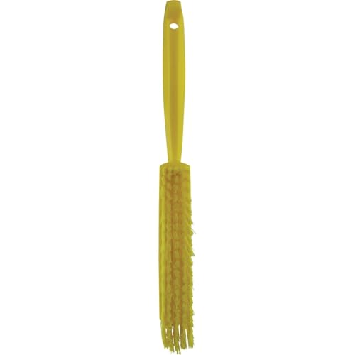 Image of Vikan 45876 Bench Cleaning Brush, Polypropylene /Polyester Soft Bristle Dustpan Brush & Sweeper With Handle, 14-Inch, Yellow