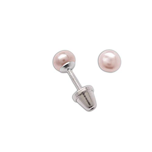 Sterling Silver Cultured Pearl Earrings with Screw Backs (4-5mm)