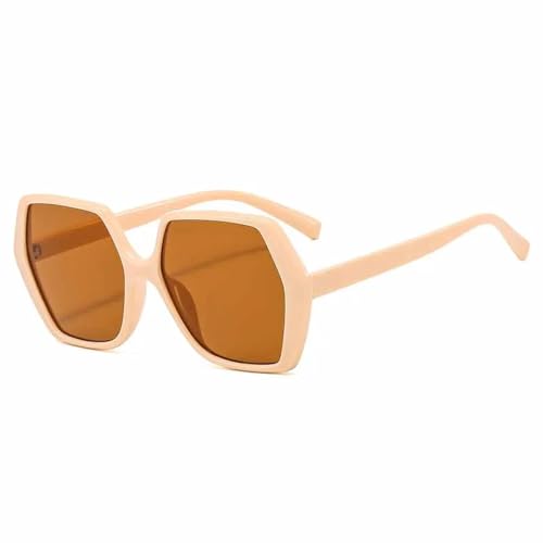 ZHZJQE Vintage Classic Big Frame Polygon Sunglasses Men Women Unisex Trend Outdoors Travel Sunglasses Uv400