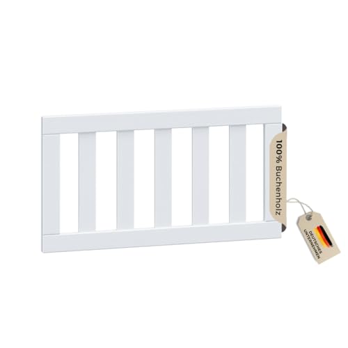 ALAVYA HOME® Kinderbett Bodenbett Titan Tür- aus Buchenholz I abnehmbarem Tür für Bodenbett Montessori Kinderbett (Weiß, 80 x 160 cm)