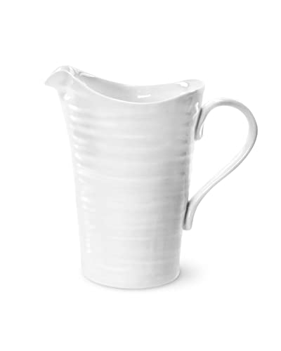 Portmeirion Sophie Conran White Large Pitcher with Handle | 58 Oz Serving Pitcher for Hot or Cold Beverages | Made from Fine Porcelain | Dishwasher and Microwave Safe