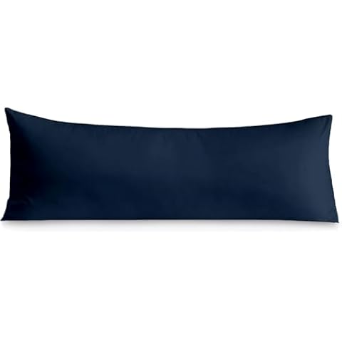 Westbrooke Body Pillow Cover | 100% Cotton Lush Sateen Body Pillowcase, Ultra Soft and Breathable Long Pillow Case with Envelope Closure - Dark Blue Cover