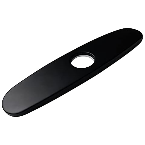 10 Inch Faucet Cover Stainless Steel Deck Plate Escutcheon for Bathroom or Kitchen Sink Faucet or 3 Hole Mixer Tap (Black) Cover
