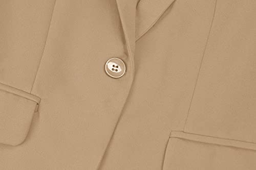 Mintlimit Women's Blazer 3/4 Sleeves Jacket Suit One Button Office Casual Blazers (Khaki - Size M) #TOP7