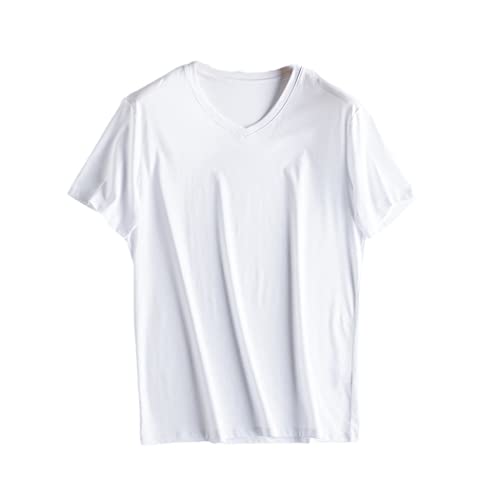 T-shirt homme coton soie col rond noir blanc : vêtement été chic taille L