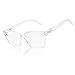 Large Square Blue Light Blocking Reading Glasses Women Oversized Computer Readers 1.00 1.50 2.00 2.50 3.00 3.50 Transparent 3.5 WEMOOTANTS