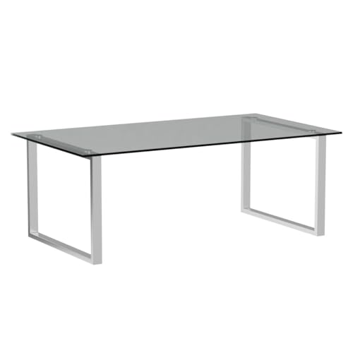 Kings Brand Furniture COFFEE TABLE Modern Chrome Finish With Glass Top Rectangular Cocktail Coffee Table For Living Room thumb #3