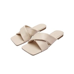 MOEIDO Damespantoffels Summer Cross Leather Sandals Women Slippers Outdoor Comfort Beach Shoes Fashion Slip On Ladies Low Heel Sandals