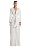 LEWIJO Pant Suits for Women Dressy White Womens Suit with Belt 2 Piece Womens Pant Suit Shawl Collar Party Tuxedo for Wedding Size Large