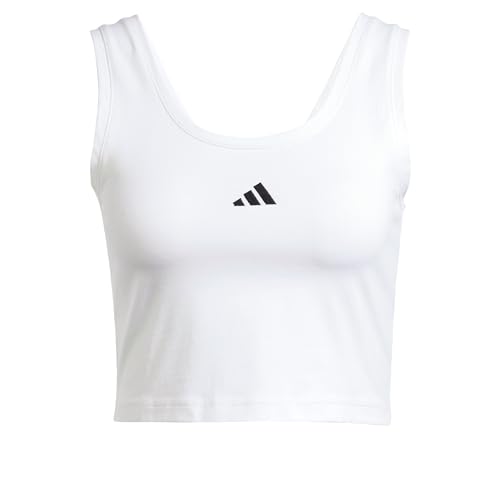 Adidas Damen Essentials Small Logo Cotton Lifestyle Tank, White/Black, L