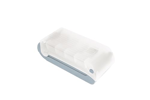 TimeTEX - Karteikasten aus robustem Kunststoff, A8, Halbtransparent mit einschiebbarem Deckel, 5-Fächer-Lernmethode, 20x9x6,5cm, Farbe: grau – Ansicht 1