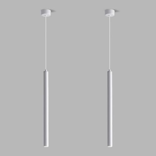 LIGKIN 2 Pezzi Lampada a sospensione LED Lampadario Moderno Design Minimalista Lampada da soffitto LED Bianco Plafoniera Alluminio per Sala da pranzo Camera da letto Soggiorno Ristorante, 50CM