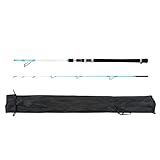 Topyond Caña de pescar, 2 piezas de caña de pescar de fibra de carbono, caña de pescar de agua salada, accesorio portátil de pesca de carbono de 2,1 m