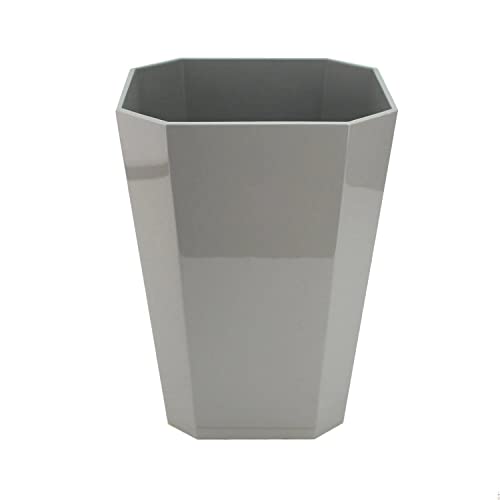 Addison Ross Scalloped Octagonal Bin in Chiffon Grey