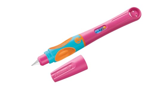 Pelikan griffix Füller Rechtshänder Lovely Pink – ergonomischer Schreiblernfüller für Kinder, Schulfüller mit Edelstahlfeder & Patrone