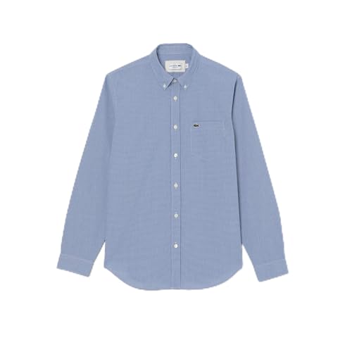 Lacoste Men's Long Sleeve Checked Gingham Button-Down Shirt