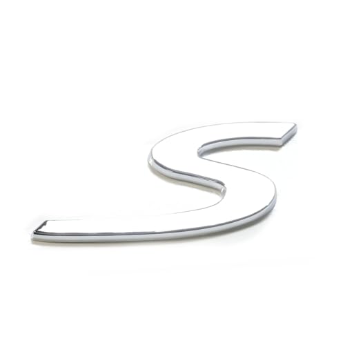 Image of Silver S Letter Rear Trunk Boot Lid Hatch Tailgate Emblem Badge for Porsche Cayenne Panamera 2009-2022, Rear Trunk with Tailgate Badge for Porsche 911 970 971 9YA