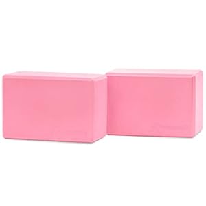 ProSource Fit Foam Yoga Blocks Set of 2, High Density EVA Yoga Bricks, Sturdy Yoga Prop Large Size 4”x 6” x 9”