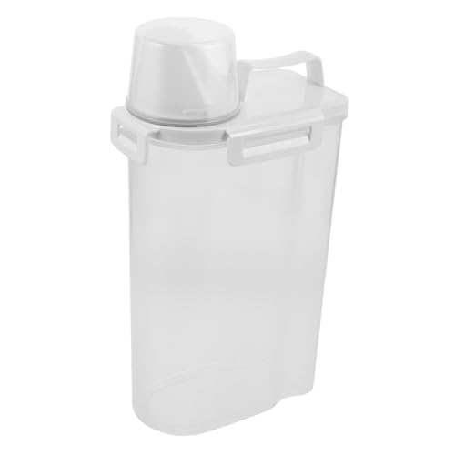 Beaupretty 洗濯 収納ボックス ボトル ケース 粉末缶容器 洗濯せっけん 掃除機伝動ベルト 掃除用品集塵機 ランドリールームオーガナイザー ランドリーポッドビン プラスチック 白い