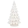 Bdor White Christmas Tree 11inchs Table Top Christmas Trees Exquisite Resin Christmas Ornaments with Lights Snowflake Christmas Decorations for HomeRoom forMenWomen