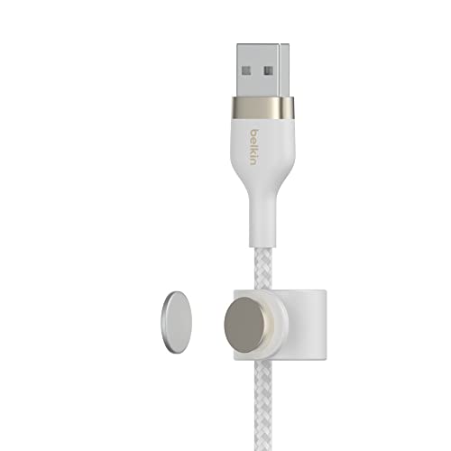 Belkin BoostCharge Pro Flex Braided USB A to Lightning Cable 2M/6.6FT - MFi Certified 20W Power Delivery iPhone Charger Cord - Apple Charger USB A Cable - Fast Charging - iPhone 14, iPhone 13 - White - image 5