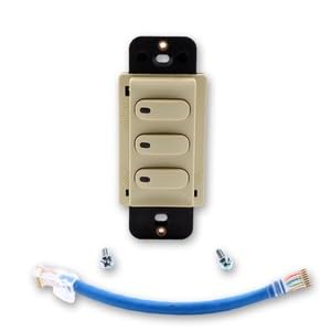 #US Ivory LoadLogic Smart Switch for Controller 3-Button W/Pilot Light RCS3I