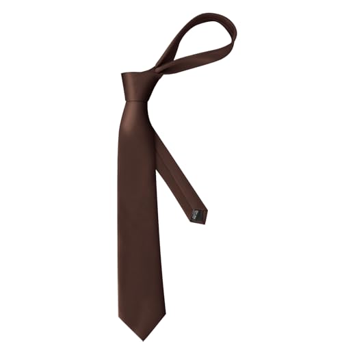 Image of Men's Classic Satin 3.15 inch Soild Color Necktie Wedding Business Tie & Gift Box