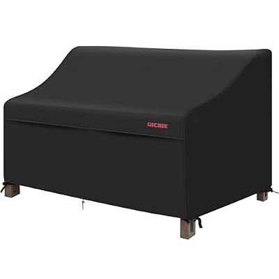 RICHIE Waterproof Patio Sofa Cover 3-Seater - Outdoor Furniture Covers for Loveseat/Couch with Air Vents & Handles, 90"W*42"D*31"H, Black