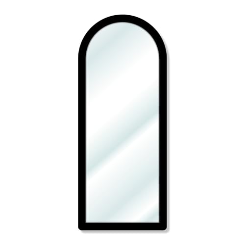 Image of Creative Arts n Frames 21 x 51 inch Full Length Dressing Chevel Long Fiber Wood Arch Framed HD Mirror Home Wall Living Room Decor Items (Classic Black Color Framed HD Arch Mirror)