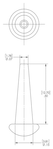 Image of Caplugs TP-4 - TP Series - Tapered Vinyl Plugs, 1000 Pack, Min Hole Diameter 0.07 inch x Max Hole Diameter 0.15 inch x Length 0.50 inch, Vinyl, Red, Flexible, Small Hole Plugs (99191866)