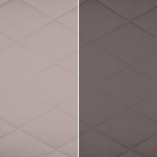 Image of THE HOME STYLE Solid Plain Cotton Feel Fitted Bedsheet (72x78 inches) with Reversible Comforter (90x100 inches) | King Size | 2 Pillow Covers | 300 TC | 4-Piece Bedding Set (Mocha)