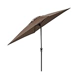 kaitou ガーデンパラソル 大型 200cm 風に強い UVカット 撥水 チルト機能 角度調整 日よけ ビーチパラソル サンシェード ベンチレーション 庭 (コーヒー)